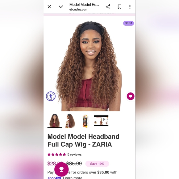 Model Model Headband Wig-Zaria In OP430 - Picture 7 of 8
